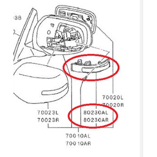 ไฟเลี้ยวกระจกมองข้าง Mitsubishi  แท้ เบิกศูนย์ ปาเจโร่ปี 2011 รหัส 8351A057 ซ้าย 8351A058 ขวา