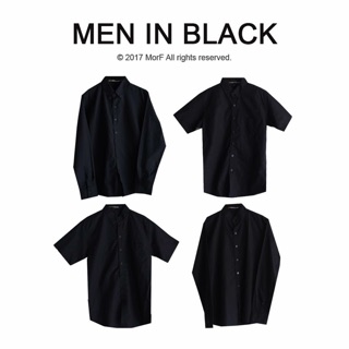 MEN IN BLACK เสื้อเชิ้ต ออกซ์ฟอร์ด สีดำ