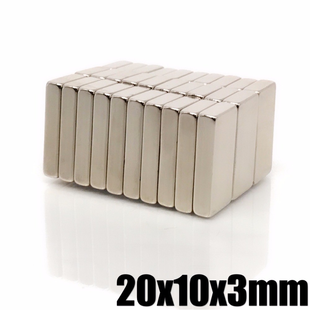 2ชิ้น แม่เหล็กแรงดึงดูดสูง 20x10x3mm แม่เหล็กแรงสูง 20x10x3มิล Magnet Neodymium สี่เหลี่ยม 20*10*3mm แม่เหล็ก DIY