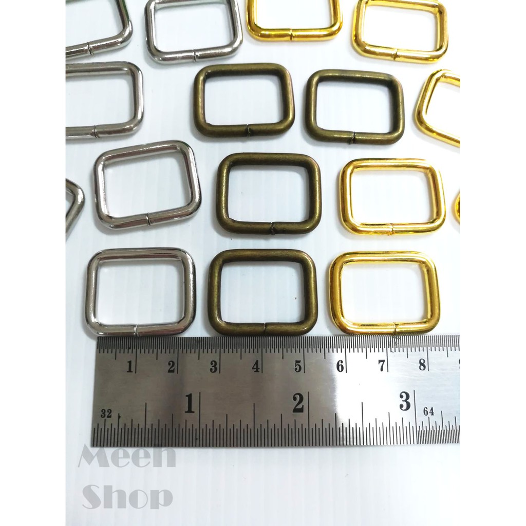 ห่วงสี่เหลี่ยม 6 หุน (20 มม.) สีเงิน สีเหลืองดำ