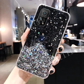 เคสโทรศัพท์ Xiaomi Mi 10TPro / Mi 10T 5G Phone Casing 2020 New Case Bling Transparent Black Green Pink Purple Star Space TPU Soft Cover