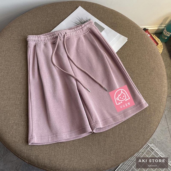 AKIS-5XL/40-100kgPlus ขนาดกางเกงขาสั้นเอวยางยืดสาวการ์ตูนพิมพ์ Unisex ขากว้างหลวมเข่าความยาว Sweatpa