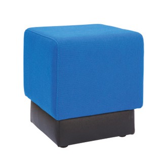 สตูล ที่นั่งสีน้ำเงิน ฐานหนังสีดำ เฟอร์ราเดค QU41 Blue seat stool, Black leather base, Ferradec QU41