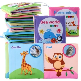 Babypartys หนังสือผ้า กันน้ำ เสริมพัฒนาการเด็ก หนังสือรูปภาพ มีเสียงกรอบแกรบ ของเล่นเด็ก