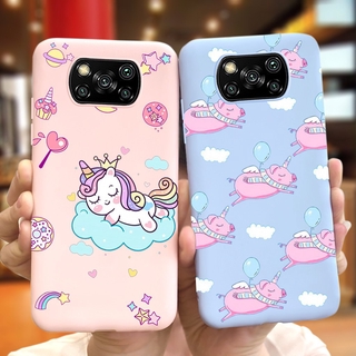 เคสโทรศัพท์มือถือลายการ์ตูนยูนิคอร์นผีเสื้อสําหรับ Xiaomi Poco X3 Nfc M3 M2 F2 Pro X2