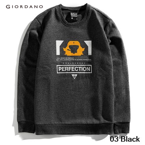 GIORDANO BSX MEN Printed crewneck long-sleeve sweatshirt 04089683