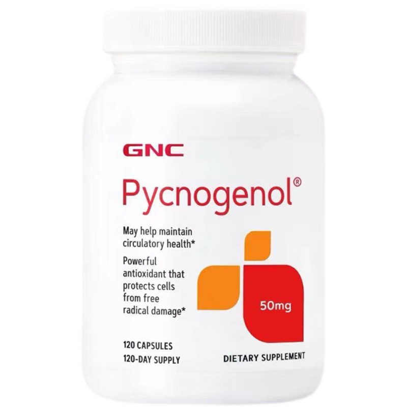 ₪Spot US GNC Pycnogenol French Pine Bark Essence 50 มก. 120 แคปซูล Antiaging Pelvic Health