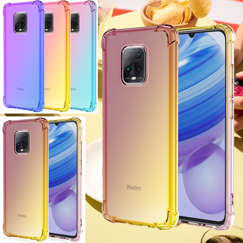 Xiaomi Redmi 10X 5G กรณีหมายเหตุ 9S 9 Pro Mi หมายเหตุ 10 Lite Gradient กรณี Soft TPU มุมป้องกันปลอกฝาครอบโทรศัพท์
