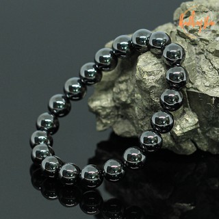 แร่เฮมาไทต์ หินเพชรดำ ขนาด 10 มิล Hematite กำไลหินมงคล แร่ในตระกูลเหล็กไหล กำไลหินแท้