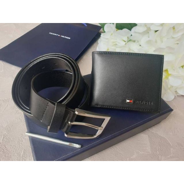 tommy hilfiger belt and wallet set