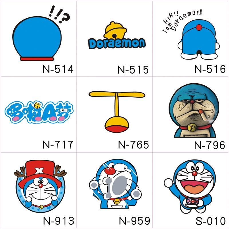 Doraemon Car Stickers Waterproof Reflective Car Decals Rearview Mirror