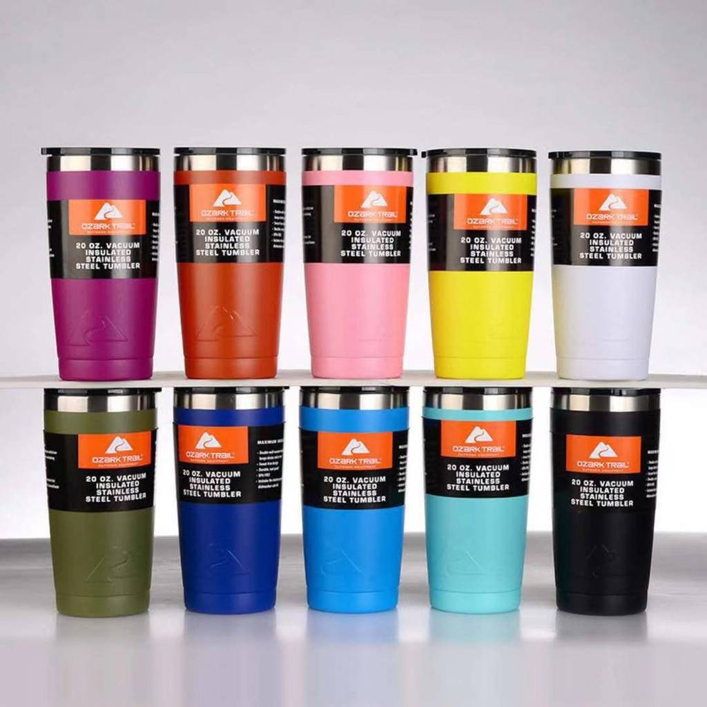 แก้วสแตนเลสแท้ Ozark Trail 20oz ทรงSlim ไม่มีหยดน้ำเกาะรอบแก้ว แก้วไม่มีรอยเชื่อม หนา2ชั้นเก็บความเย็นนาน