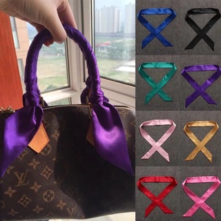 ใหม่ กระเป๋าถือ ผ้าพันคอ ที่คาดผม ริบบิ้น ผ้าไหม ขนาดเล็ก สีพื้น สําหรับสตรี 2022