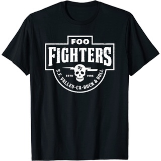 ROUNDคอลูกเรือNeckเสื้อยืด พิมพ์ลาย Foo Fighters Insignia-4XL