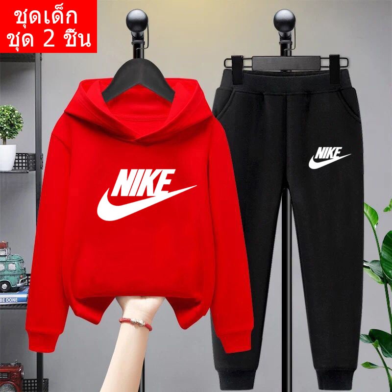 *สินค้าในไทย*K-2135-LONG+TKU252 ชุดเซทเด็ก 2 ชิ้นเสื้อกันหนาวมีฮูด+กางเกงขายาว สกรีนลายการ์ตูนน่ารักใส่ได้ทั้งหญิงและชาย