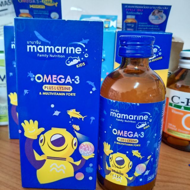 mamarine family nutrition OMEGA-3 PLUS L-LYSINE