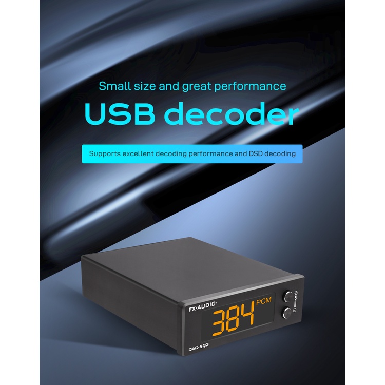 FX-AUDIO DAC-SQ3 MINI USB DAC ES9038Q2M XMOS XU208 LM49720A PCM 32Bit/384kHz DSD256 เสียงถอดรหัสไฮไฟ