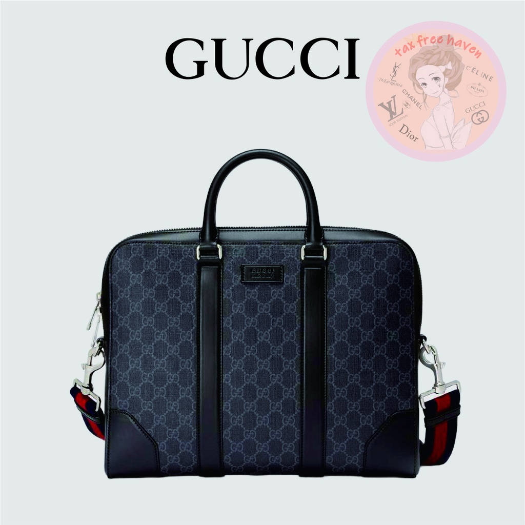 Shopee ถูกที่สุด 🔥ของแท้ 100% 🎁 Brand New Gucci GG Supreme Canvas Briefcase
