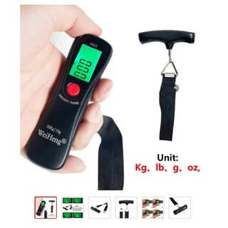 BLACK เครื่องชั่งกระเป๋าเดินทางแบบพกพา 50kg Pocket Digital Scale Travel Accessories