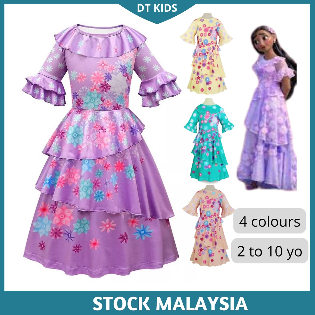 Selangor คุณภาพระดับพรีเมียม Encanto ชุด Muslimah เด็กผู้หญิงเด็กชุดยาวเด็กชุดเจ้าหญิง [3 ถึง 10 ปี]