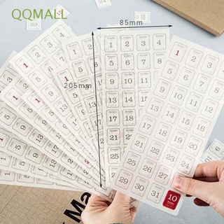 Qqmall สติกเกอร์ปฏิทินรายเดือน 365 ชิ้น สําหรับตกแต่งสมุดไดอารี่ แพลนเนอร์