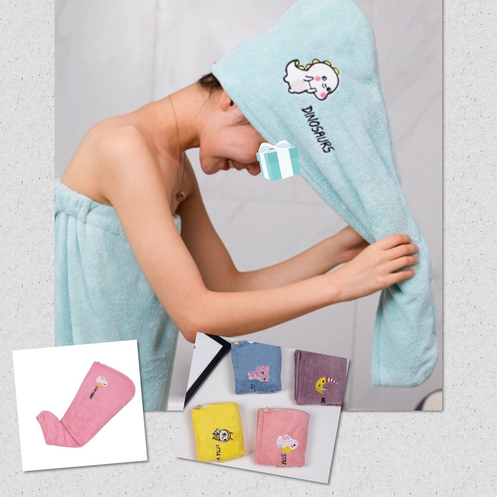 ผ้าเช็ดผม นาโน โพกหัว คลุมผม ลายน่ารัก ผ้าขนหนู ผ้าเช็ดผมนาโน ผ้าเช็ดผมผืนเล็ก สีพื้น เกรด A พรีเมี่ยม