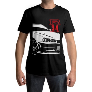 [S-5XL] Gdf21a3 เสื้อยืดผ้าฝ้าย พิมพ์ลาย Nissan Skyline R34 Gtr Gt R สไตล์สตรีท คลาสสิก สําหรับผู้ชาย UY32ER21012