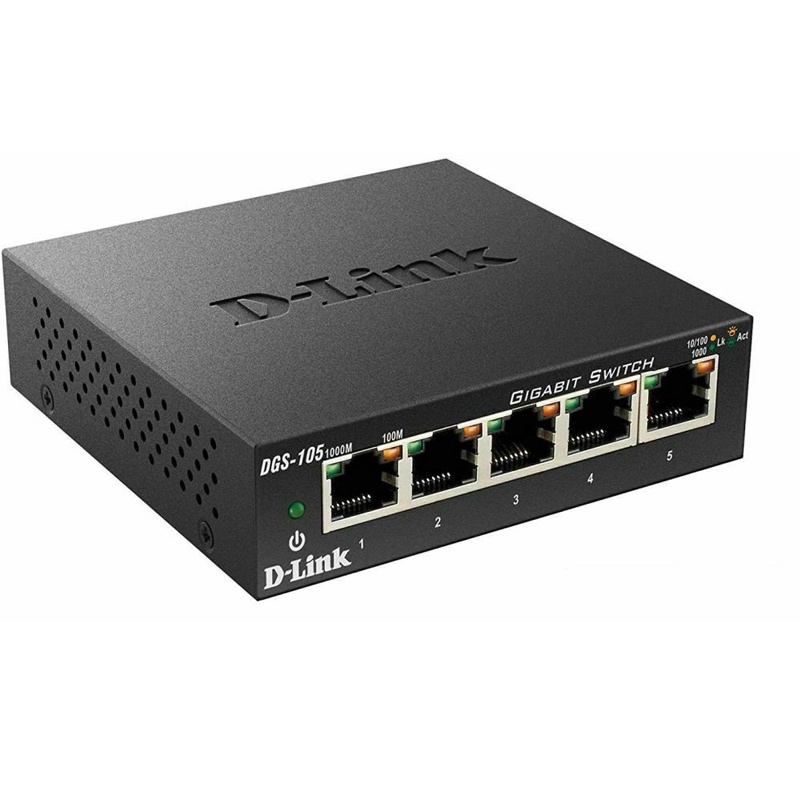 D-Link 5 พอร์ต Gigabit Unmanaged Metal Desktop Ethernet Switch DGS-105 DGS-1005SCN