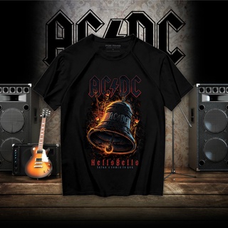 เสื้อยืด พิมพ์ลายวงร็อค Ac DC Hells Bells