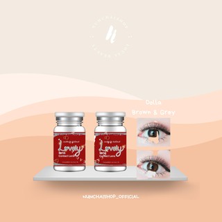 คอนแทคเลนส์ | Lovely Lens สี Dolla gray/brown [ มีค่าสายตา ] ** ฟรี ตลับ **