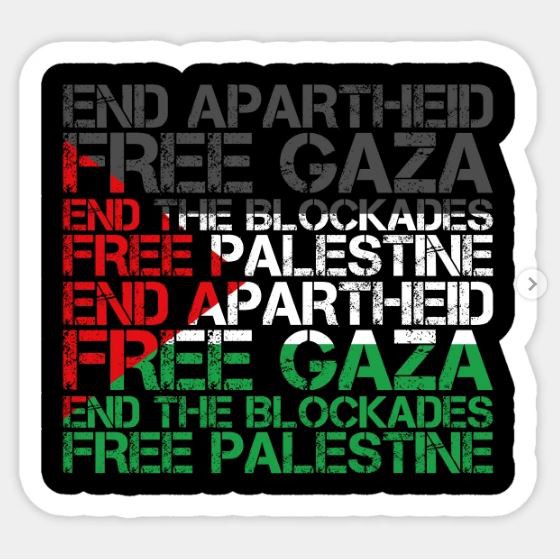 Palestine Flag Wordcloud - End Apartheid Free Palestine Sticker