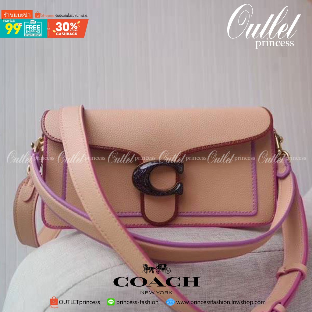 ของแท้ 💯% COACH Coach tabby convenience shoulder bag crossbody Product Details  Polished pebble leather Inside zip CREAM