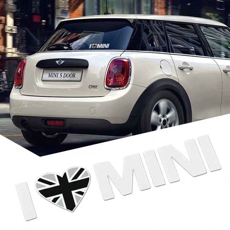 Union Jack I LOVE Mini สติกเกอร์สัญลักษณ์ Decals สําหรับ Mini Cooper Countryman Clubman F55 F56 R55 R56 R60 F60 รถอุปกรณ์เสริม