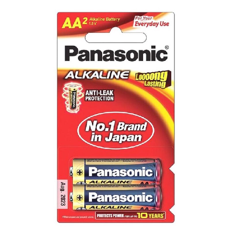 ถ่านอัลคาไลน์ Panasonic AA LR6T แพ็ค 2ก้อน  AAA LRO3T แพ็ค 2ก้อน Panasonic AA LR6T alkaline batterie