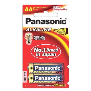 ถ่านอัลคาไลน์ Panasonic AA LR6T แพ็ค 2ก้อน  AAA LRO3T แพ็ค 2ก้อน Panasonic AA LR6T alkaline batteries, pack of 2, AAA