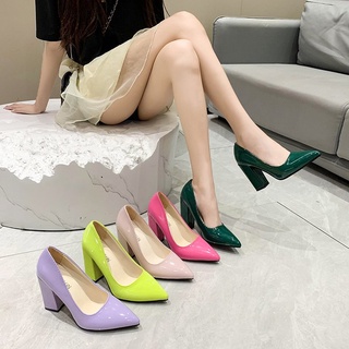 รองเท้าส้นสูง งานคัทชูทรงสวยสีพาสเทลหลากสี เฟียสมาก ขนาด 35 - 43