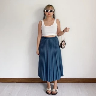 upeachme(A5678) Super Pleated Skirt [เอว24-40"] กระโปรงพลีทยาว กระโปรงอัดพลีทจีบแน่น กระโปรงพลีทผ้าหนาไม่โปร่งแสง