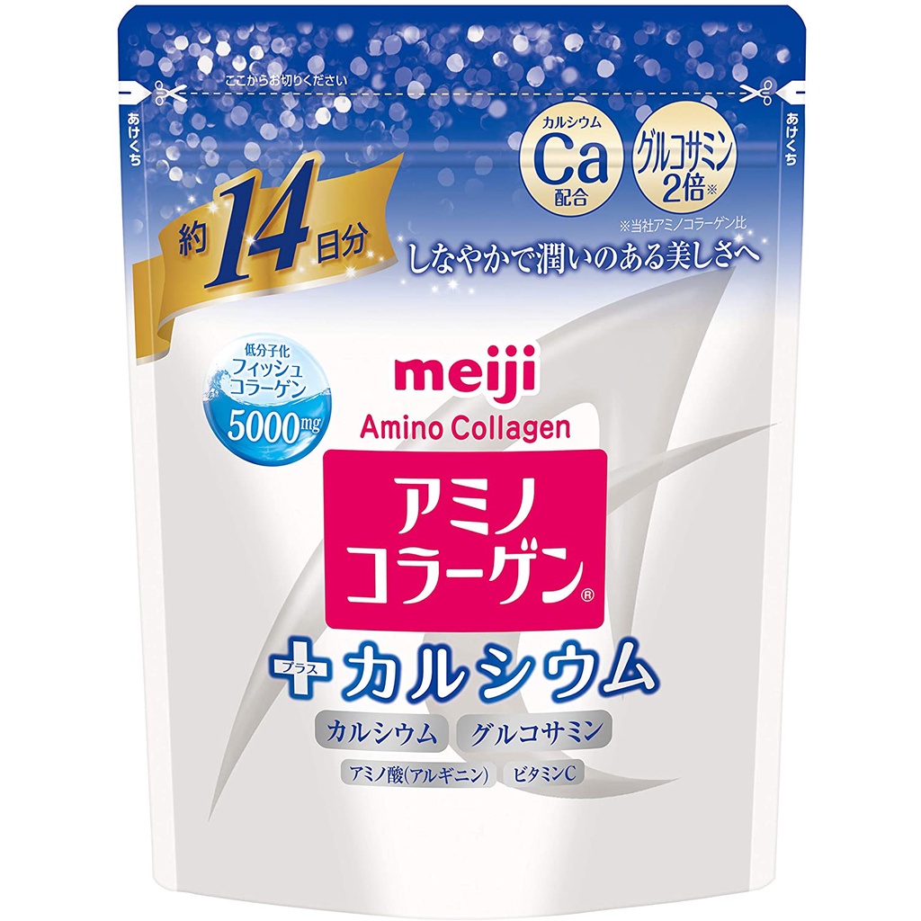 【ส่งตรงจากญี่ปุ่น】Meiji Amino Collagen Plus แคลเซียม 14 วัน 98 กรัม
