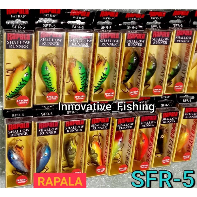 เหยื่อปลอม ตกปลา RAPALA Fat Rap (SFR-5)ลิ้นสั้น ดำตื้น
