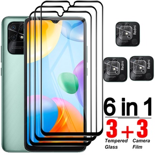 6 in 1 Tempered Glass For Xiaomi Redmi 10C Screen Protector Full Cover Film For Redmi 10C Cover Protective Glass