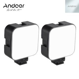 Andoer ไฟ Led 6500 K หรี่แสงได้ 5 W พร้อมอะแดปเตอร์ขาตั้งกล้อง Dslr 2 ชิ้น