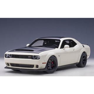 AUTOart 1/18 : 71746  DODGE CHALLENGER DEMON SRT (KNUCKLE WHITE/SATIN BLACK GRAPHIC PACKAGE)