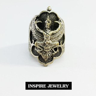 Inspire Jewelry ,แหวนรูปพญาครุฑ หล่อด้วยทองเหลือง ปัดเงิน รมดำ งาน Design  สวยหรูสำหรับคนพิเศษ ใส่เอง           .