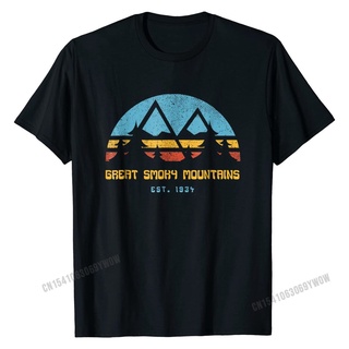 เสื้อยืด ผ้าฝ้าย พิมพ์ลาย Great Smoky Mountain National Park สไตล์วินเทจ คลาสสิก สําหรับผู้ชาย