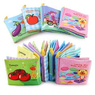 Cute Fruit Style Baby Toys Infant Kids Early Education soft Cloth Books Learning Education Unfolding Activity Books