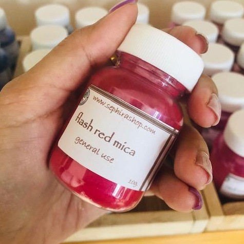 สีไมก้า สีแดง อมชมพู Flash Red Mica- Cosmetic เกรดเครื่องสำอาง ใช้ทำสบู่ ทำลิป ทำเรซิ่น ทำเทียน