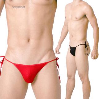 Male Sexy Viscose Lace Up Breathable Backless Thong Briefs Underwear Underpants