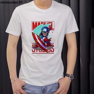 Xs - 8 Xl เสื้อยืดแขนสั้นพิมพ์ลาย Marvel Captain America 3 สีดําและสีขาว Mwkt008