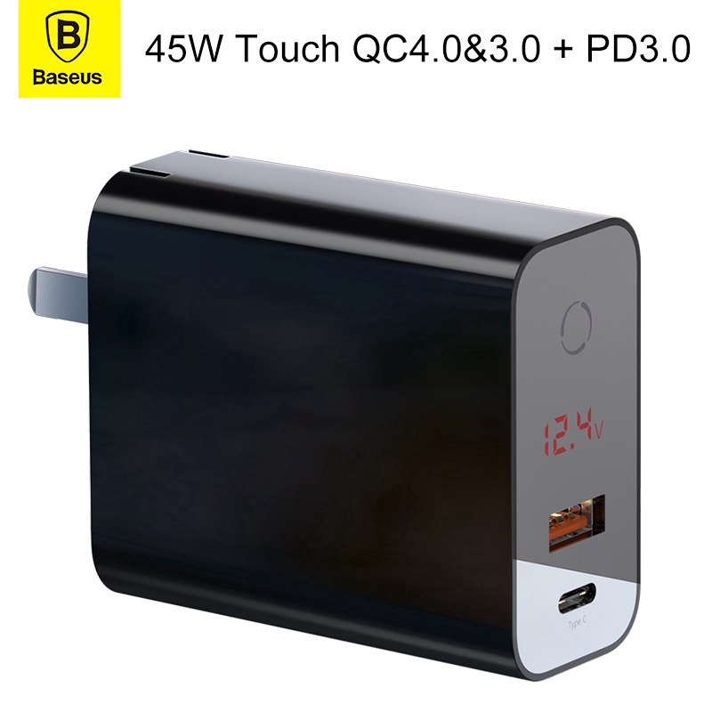 Baseus 45 W Pps ที่ชาร์จ Usb + Usb - C / Type - C Output Qc 3 . 0 Pd ...