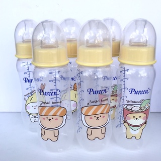 Pureen ขวดนมคอแคบ PP ขนาด 8 Oz. แถมฟรีจุกนมซิลิโคน Size M (แพ็ค 6 สุดคุ้ม)